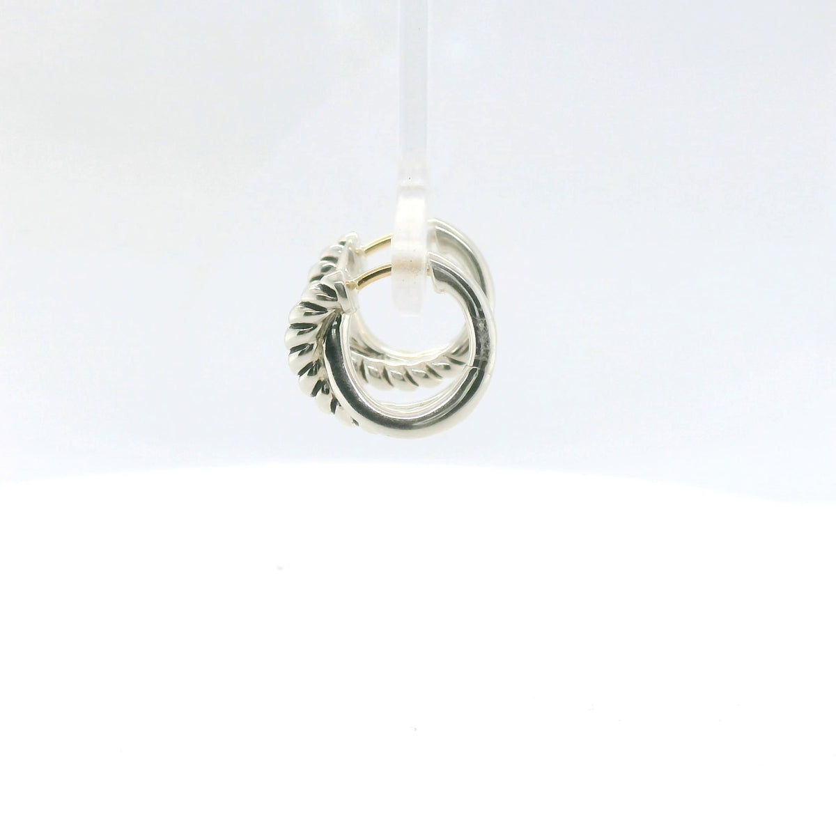Perfect Love Silver Twisted Huggie Hoops