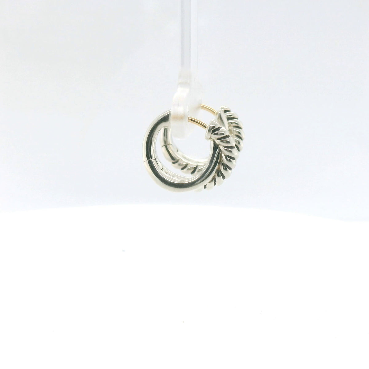 Perfect Love Silver Twisted Huggie Hoops