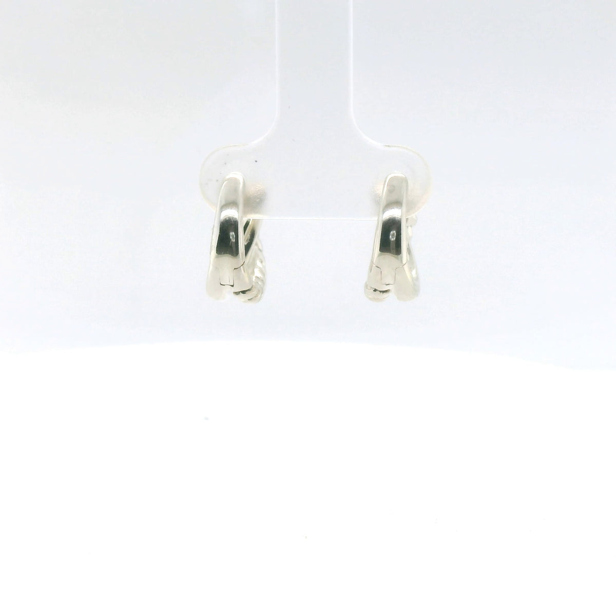 Perfect Love Silver Twisted Huggie Hoops