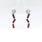 Chatham 1.02ct Lab Ruby & Diamond Baguette Earrings