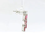 Chatham 1.02ct Lab Ruby & Diamond Baguette Earrings