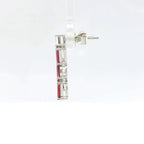 Chatham 1.02ct Lab Ruby & Diamond Baguette Earrings