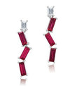 Chatham 1.02ct Lab Ruby & Diamond Baguette Earrings