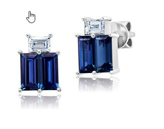 Chatham 1.76ct Lab Alexandrite & Diamond Studs