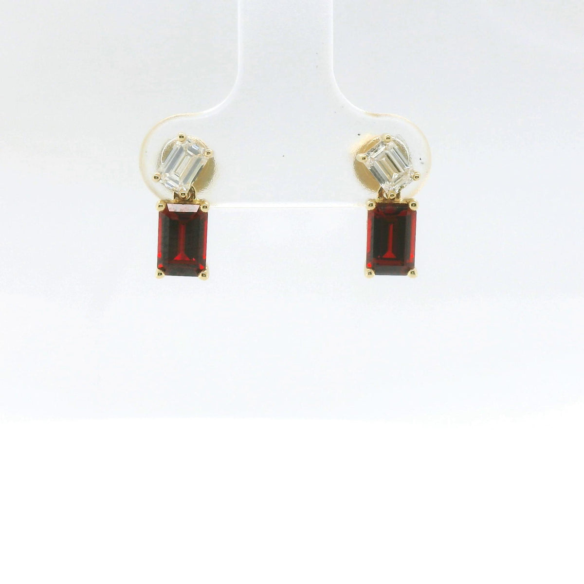 Chatham 1.52ct Lab Ruby & Diamond Stud Earrings