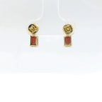 Chatham 1.52ct Lab Ruby & Diamond Stud Earrings