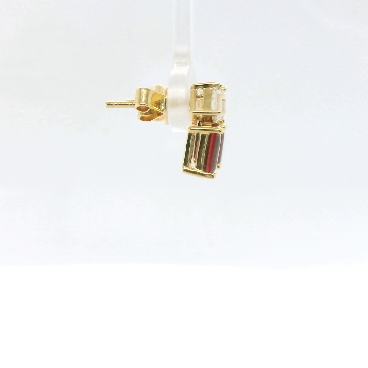 Chatham 1.52ct Lab Ruby & Diamond Stud Earrings