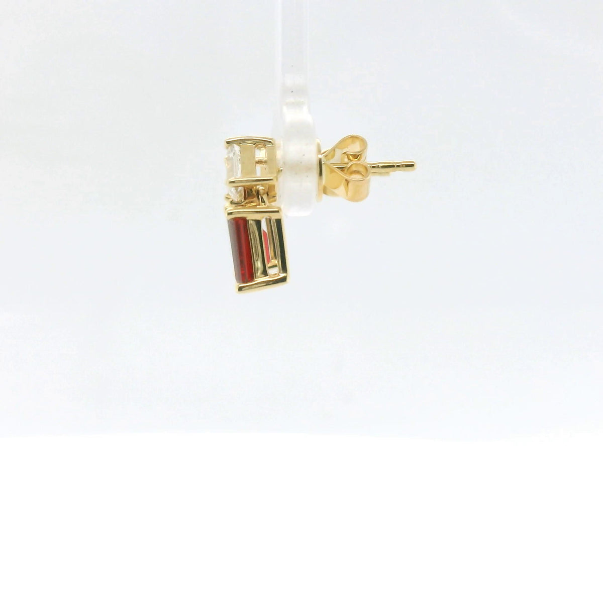 Chatham 1.52ct Lab Ruby & Diamond Stud Earrings