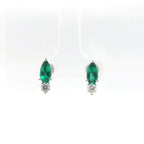 Chatham 1.02ct Lab Emerald & Diamond Studs