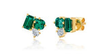Chatham 0.89ct Lab Emerald & Diamond Studs