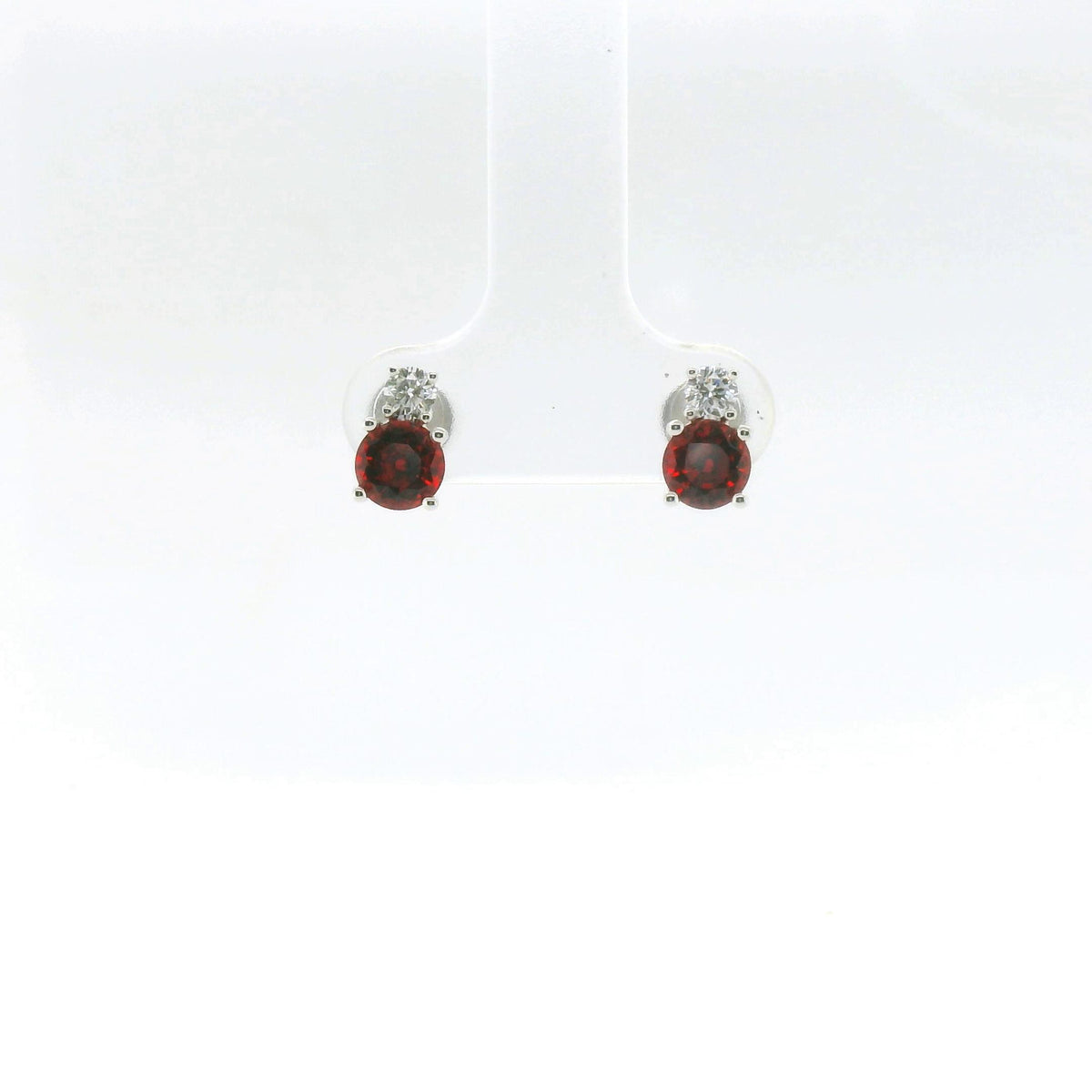 Chatham 1.36ct Lab Ruby & Diamond Studs
