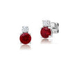 Chatham 1.36ct Lab Ruby & Diamond Studs