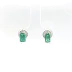 Chatham 14k White Gold Lab Emerald Studs