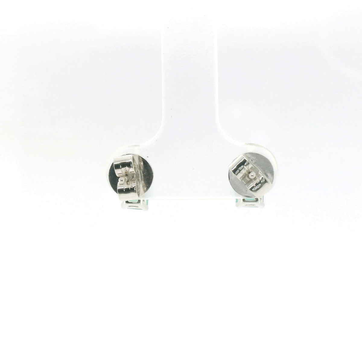 Chatham 14k White Gold Lab Emerald Studs