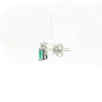 Chatham 14k White Gold Lab Emerald Studs