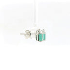 Chatham 14k White Gold Lab Emerald Studs