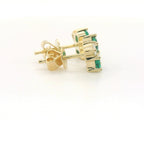 Chatham 0.89ct Lab Emerald & Diamond Studs
