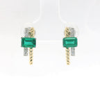 Chatham 1.04ct Lab Emerald & Diamond Studs