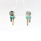 Chatham 1.04ct Lab Emerald & Diamond Studs
