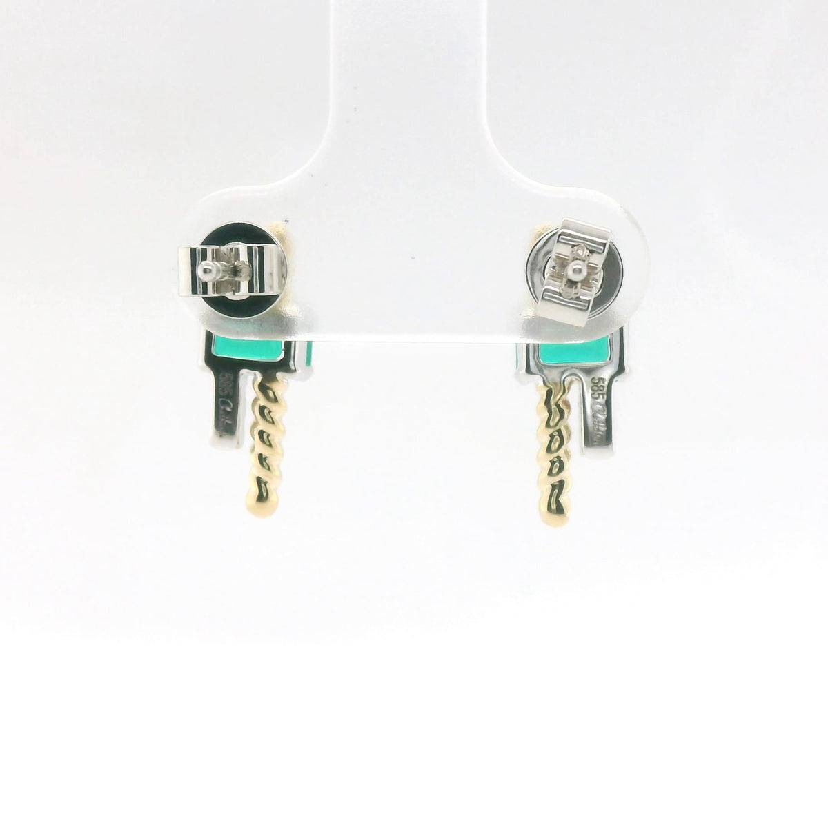 Chatham 1.04ct Lab Emerald & Diamond Studs
