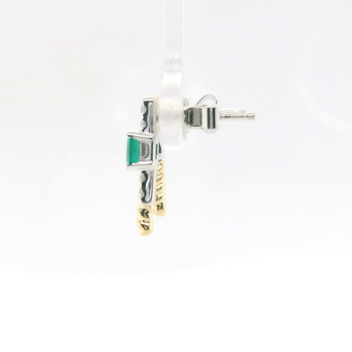 Chatham 1.04ct Lab Emerald & Diamond Studs
