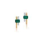Chatham 1.04ct Lab Emerald & Diamond Studs