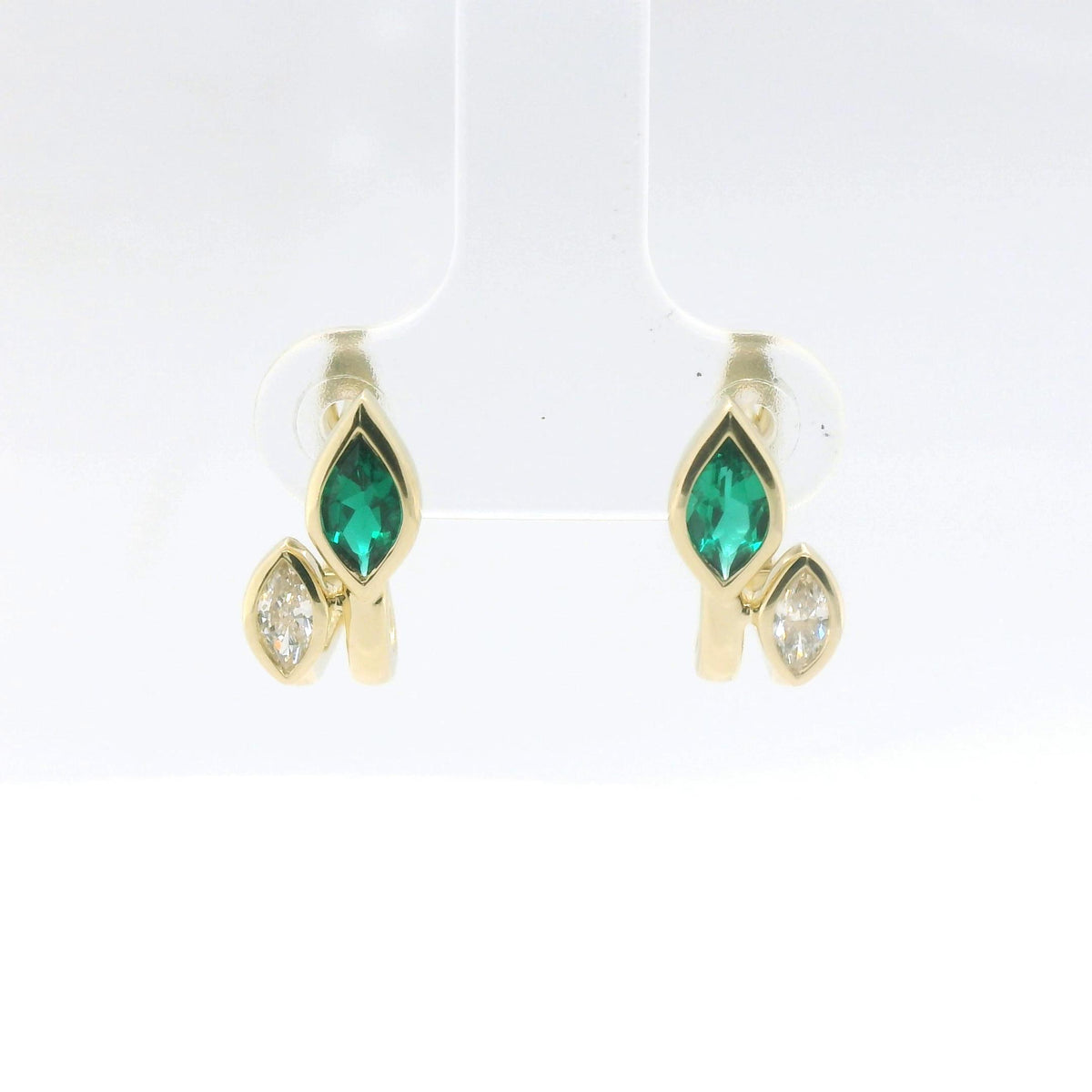Chatham 0.50ct Lab Emerald & Diamond Huggies