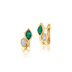 Chatham 0.50ct Lab Emerald & Diamond Huggies