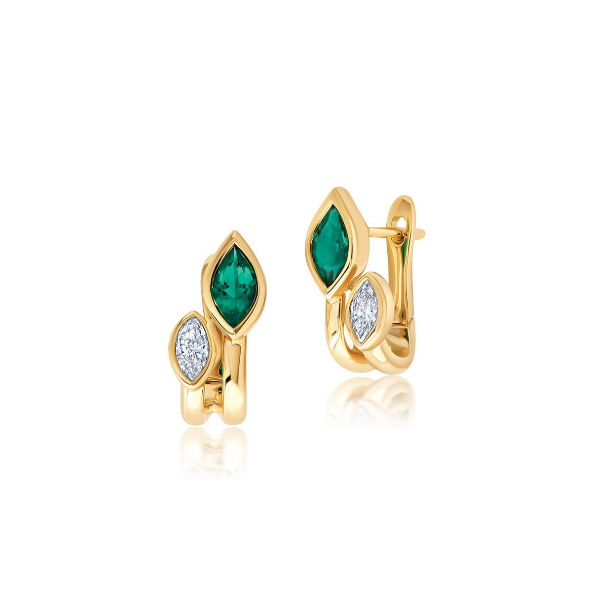 Chatham 0.50ct Lab Emerald & Diamond Huggies