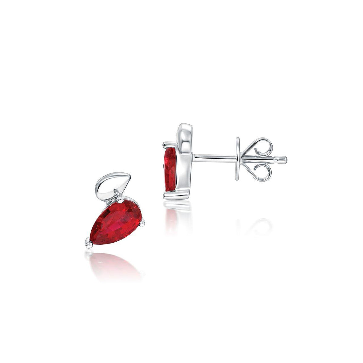 Chatham 1.66ct Pear Lab Ruby Studs