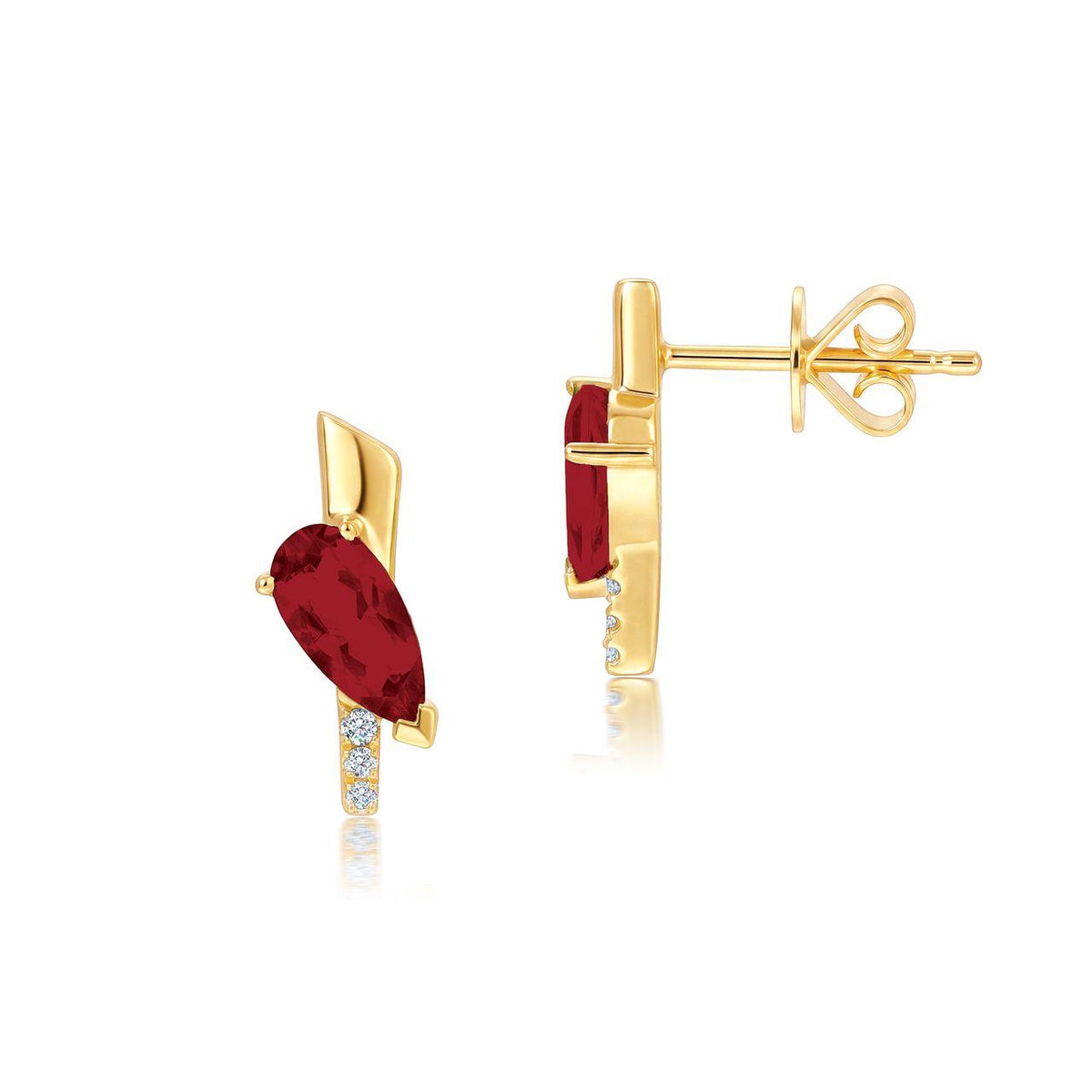Chatham 1.54ct Lab Ruby & Diamond Studs