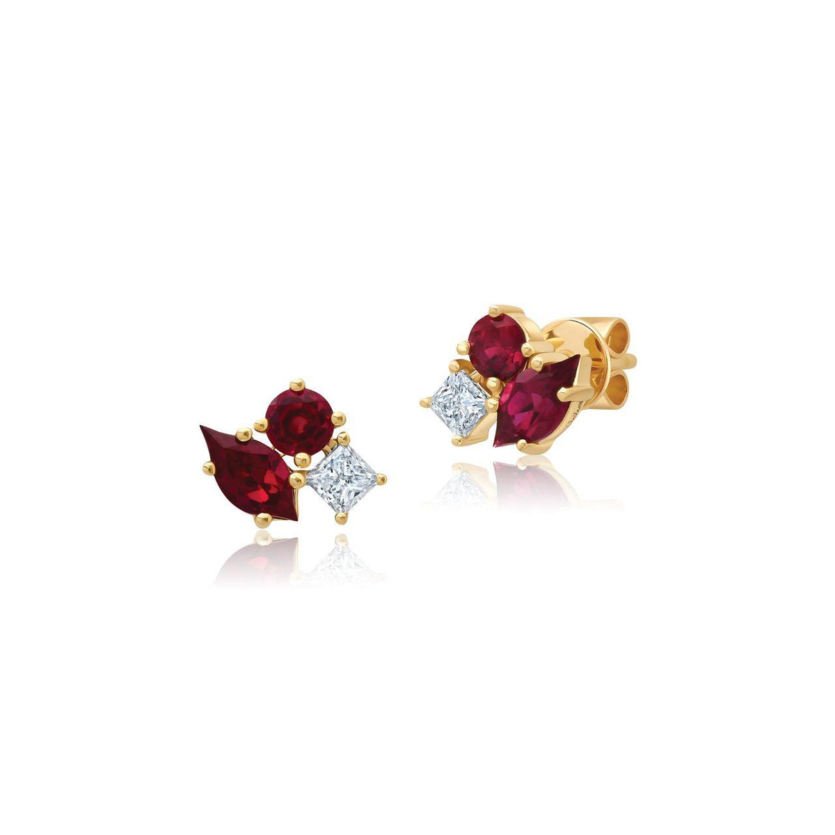 Chatham 1.16ct Lab Ruby Cluster Studs