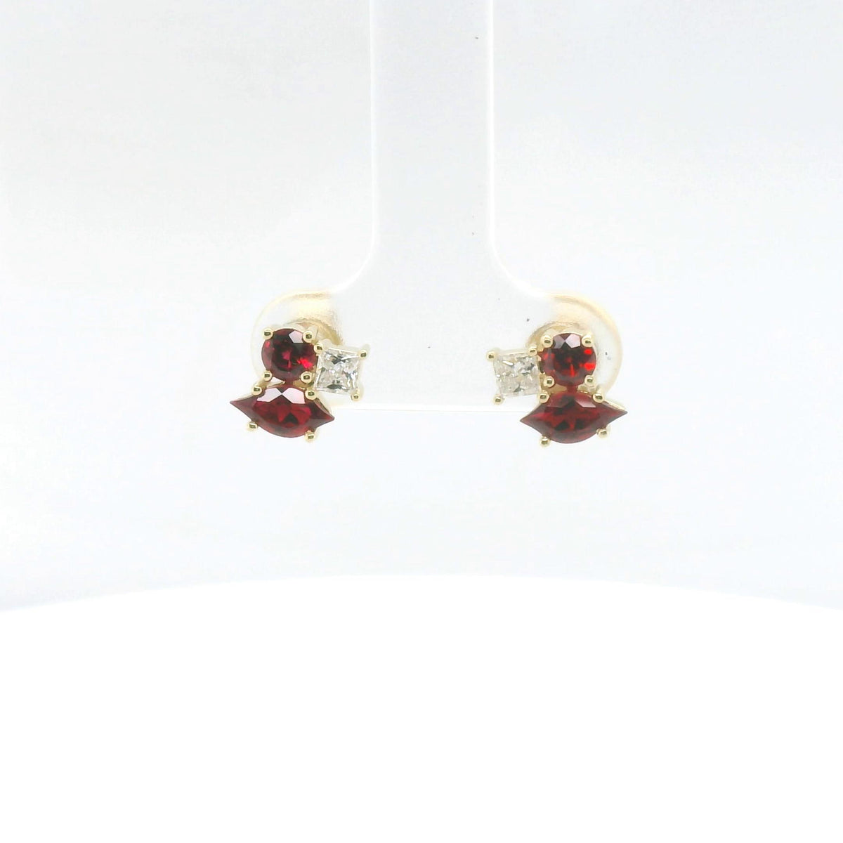 Chatham 1.16ct Lab Ruby Cluster Studs