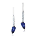 Chatham 1.66ct Lab Sapphire & Diamond Dangles
