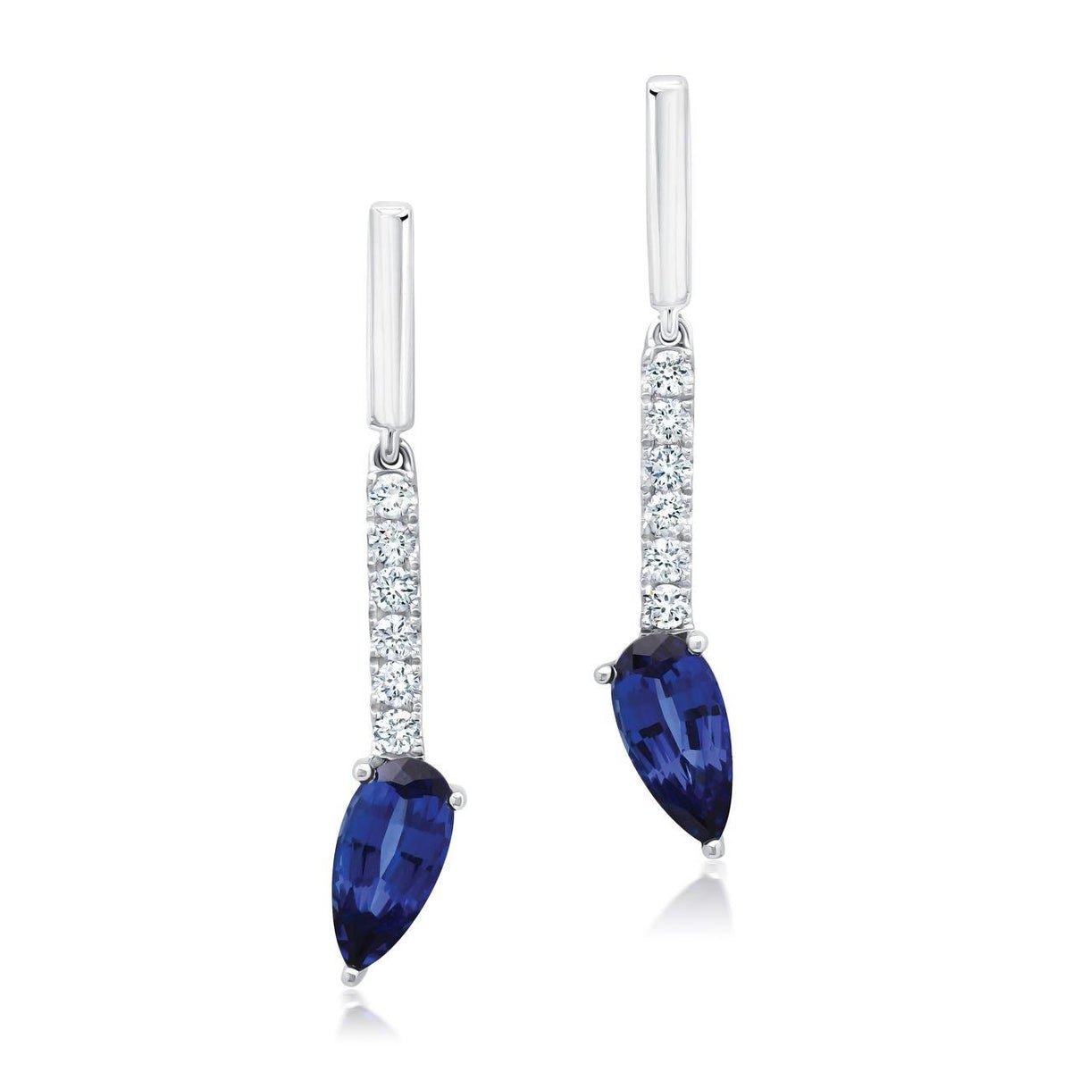 Chatham 1.66ct Lab Sapphire & Diamond Dangles