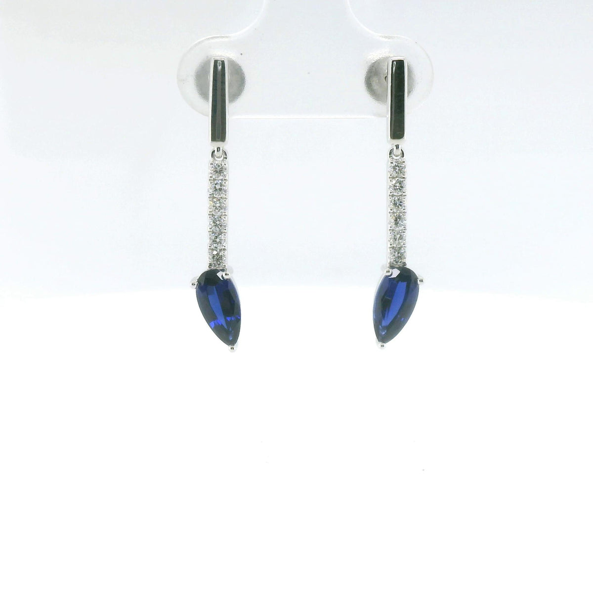 Chatham 1.66ct Lab Sapphire & Diamond Dangles