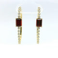 Chatham 2.4ct Lab Ruby & Diamond Hoop Earrings