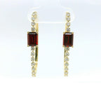Chatham 2.4ct Lab Ruby & Diamond Hoop Earrings