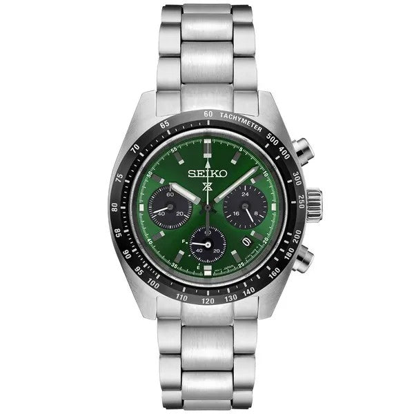 Seiko Prospex Speedtimer Solar Chronograph Green Dial Watch