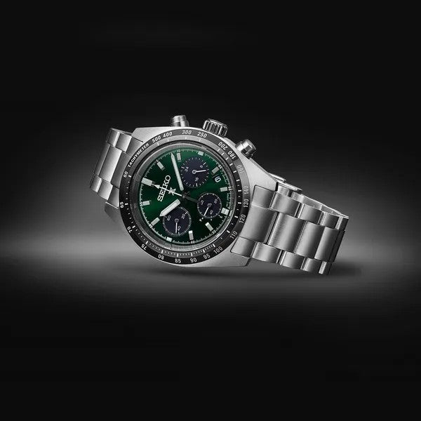 Seiko Prospex Speedtimer Solar Chronograph Green Dial Watch