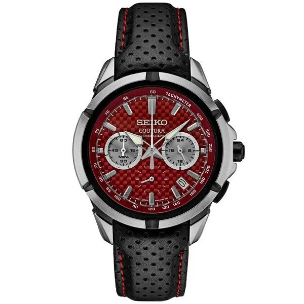 Seiko Coutura Red Dial Chronograph Watch