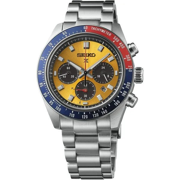 Seiko Prospex Speedtimer Solar Yellow Dial Chronograph Watch