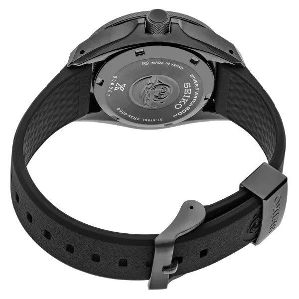 Seiko Prospex Black Dial Silicone Strap Diver Watch