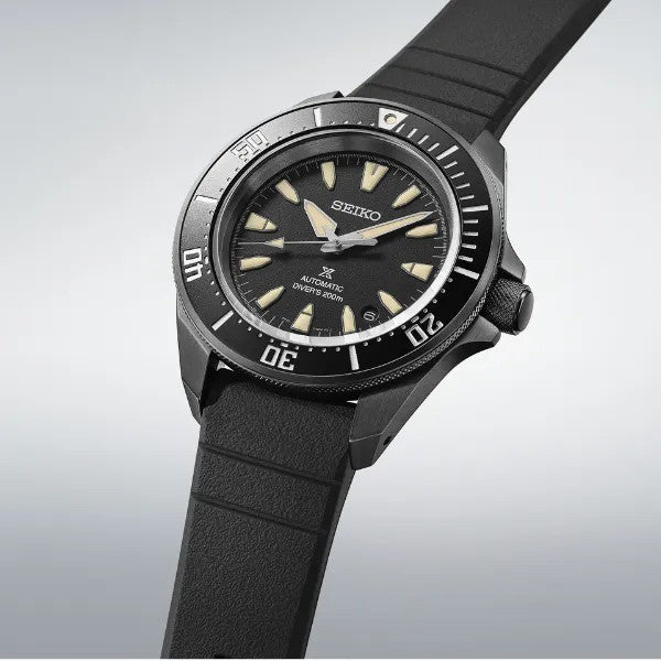 Seiko Prospex Black Dial Silicone Strap Diver Watch