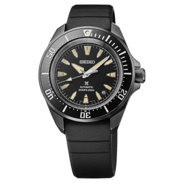 Seiko Prospex Black Dial Silicone Strap Diver Watch