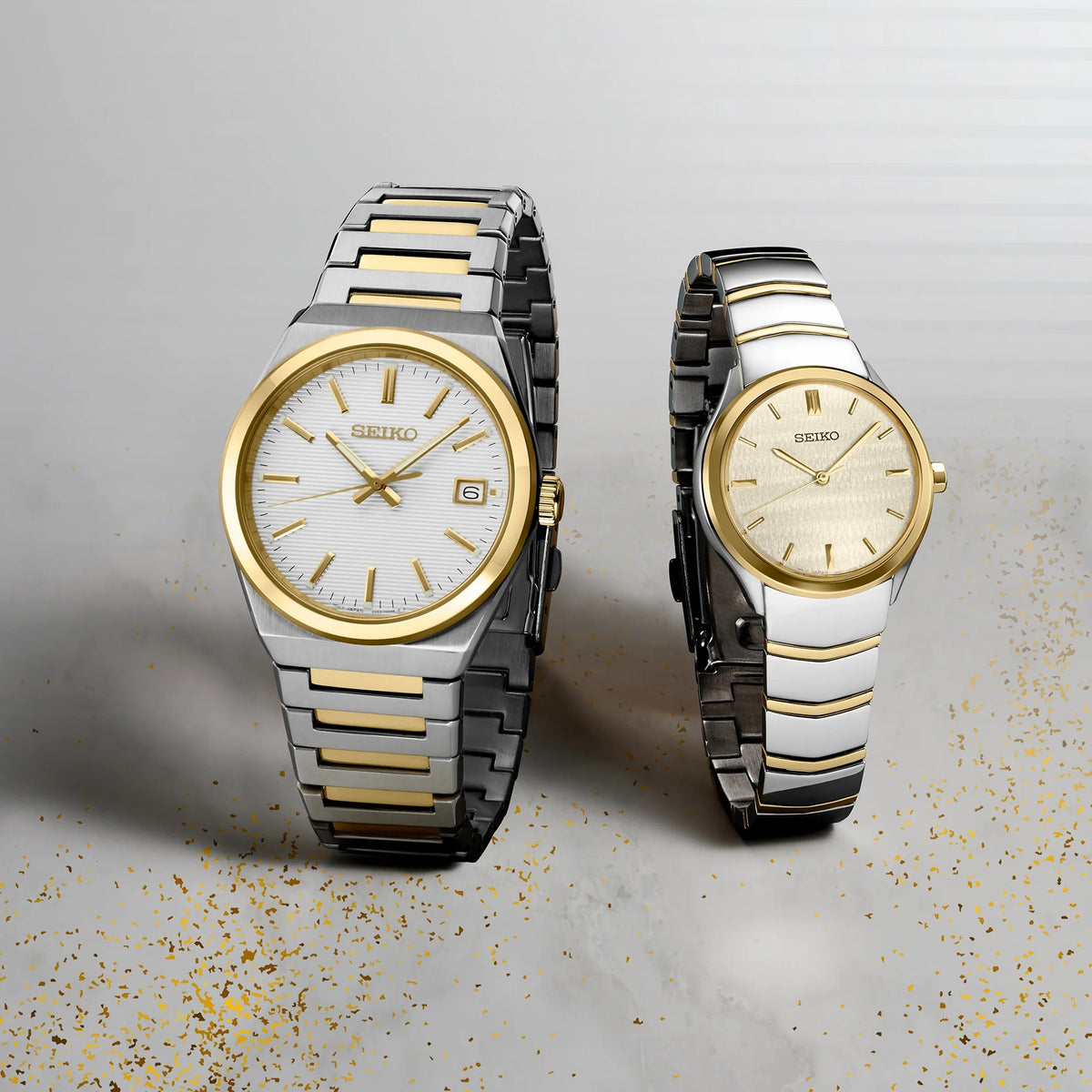 Seiko Essentials Two-Tone White Dial Watch