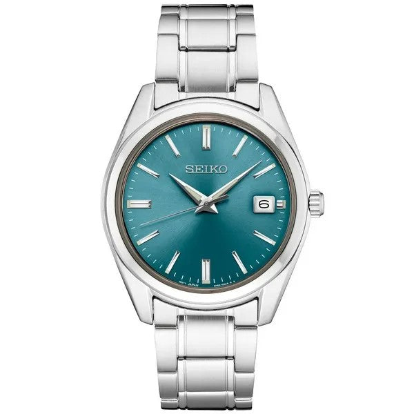 Seiko Essentials Stainless Steel Blue Sunray Dial Watch