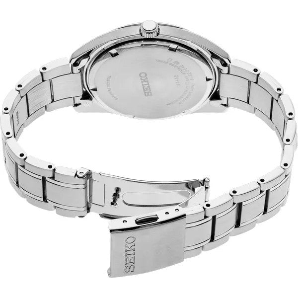 Seiko Essentials Black Dial Stainless Steel Watch