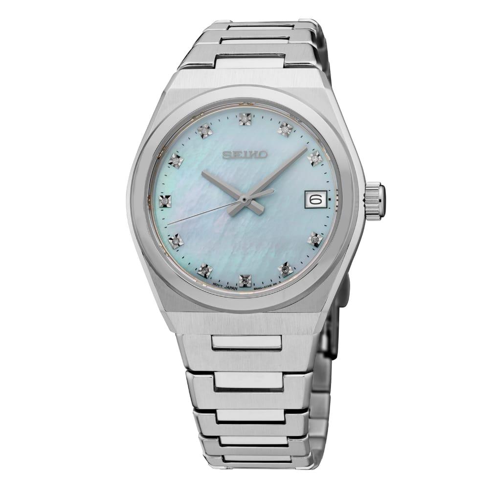 Seiko Ladies Diamond and Blue Mother of Pearl Dial Watch