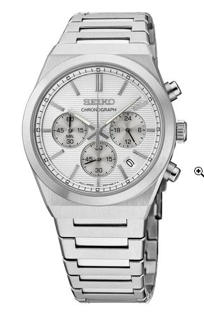 Seiko Essentials Silver Dial Chronograph Watch